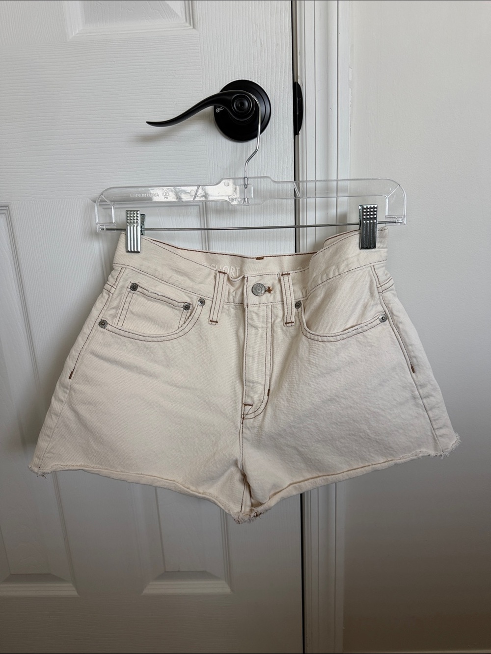 J. Crew Off-White Relaxed Denim Shorts